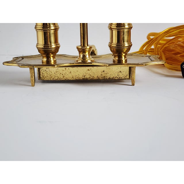 Vintage French Bouillote Brass & Tole Table Lamp For Sale - Image 15 of 16