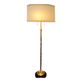 Wildwood Brantley Brass Faux Bamboo Floor Lamp For Sale