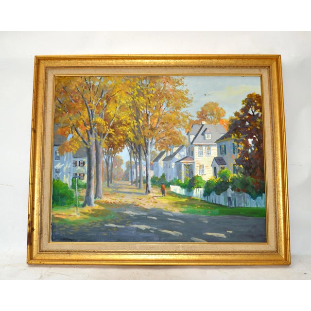 J. Holloway Street Scene at Sunset Impressionist Painting For Sale In Miami - Image 6 of 8