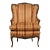 Antique Rococo Style Carved Wood Wingback Armchair For Sale