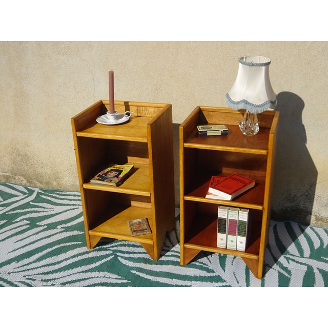 Light Wood Bedside Tables with Top Edges, 1990s, Set of 2 For Sale - Image 12 of 18