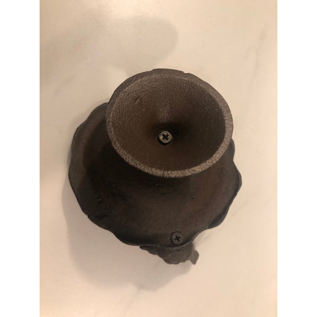 Vintage Cast Iron Bird Bath Decorative Bowl on Pedestal For Sale - Image 4 of 7