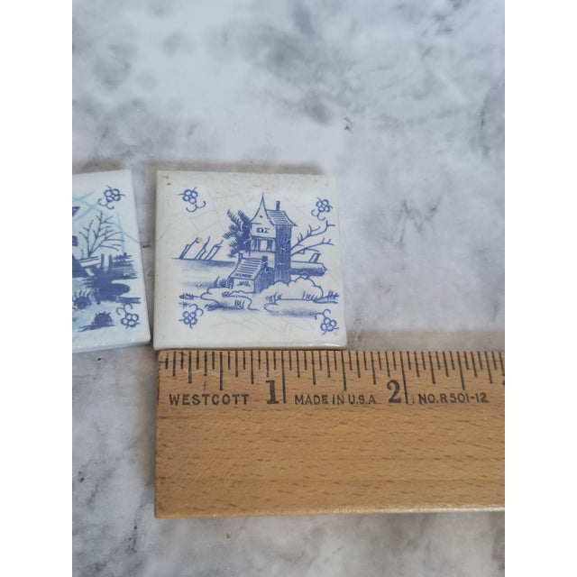 Antique Dutch Delft Blue & White Tile Coastal Landscape For Sale - Image 9 of 9
