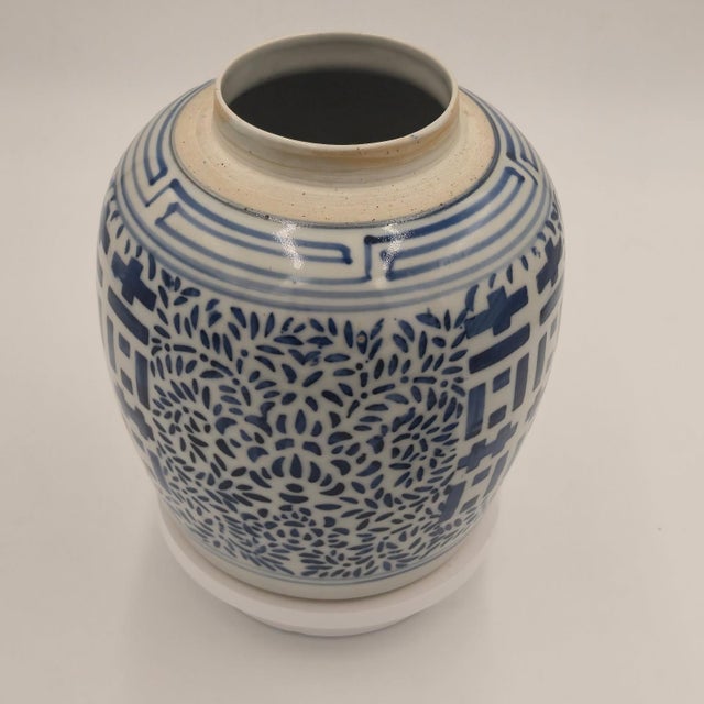 A beautiful symbol of joy, love, and prosperity, this vintage blue and white porcelain ginger jar features the iconic...