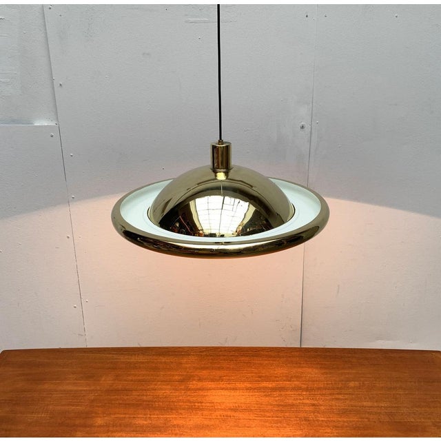 Vintage Italian Postmodern Brass Model S-481 UFO Pendant from Luci Italia, 1970s For Sale - Image 6 of 18