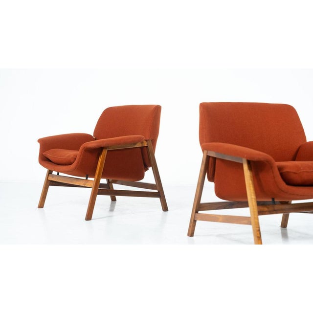 Mod. 849 Armchairs attributed to Gianfranco Frattini for Cassina, 1950s, Set of 2 For Sale - Image 8 of 15
