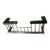Vintage English Steel and Brass Fireplace Fender With Green Leather Tufted Seat For Sale