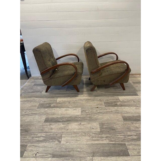 Original art-deco mad-man relex chairs by jidrich halabala model ‘c ‘ 1920-1940 original upholstery,need some minor...