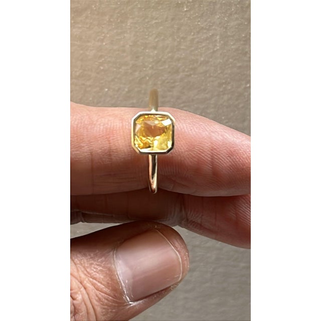Gia No Heat Yellow Sapphire Solitaire Ring 2.15ct in 14k Gold Size 7.75 For Sale - Image 13 of 13