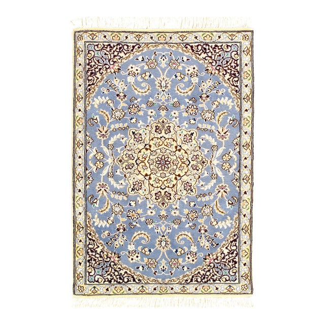 Pasargad DC Fine Hand Knotted Silk & Wool Nain Rug For Sale