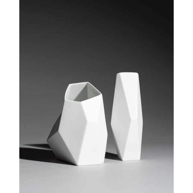 Postmodern Surface Bisque Porcelain Vases by Achim Haigis for Rosenthal, 2007, Set of 2 For Sale - Image 3 of 12