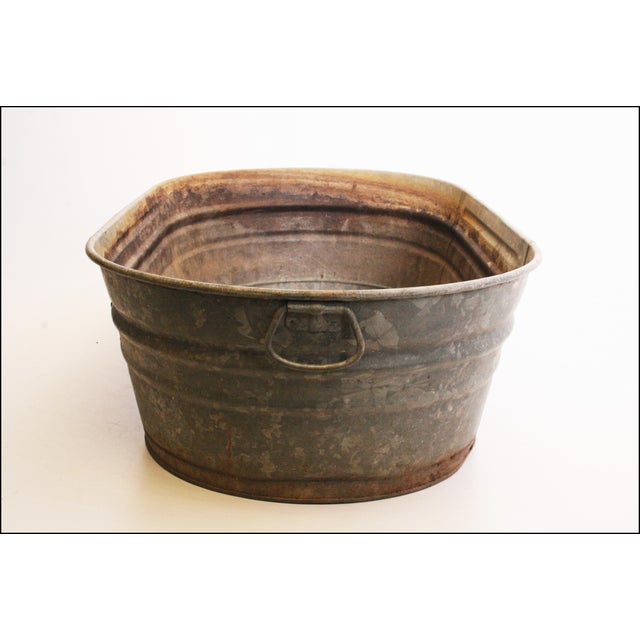 Vintage Industrial Wheeling Galvanized Oval Wash Tub Chairish