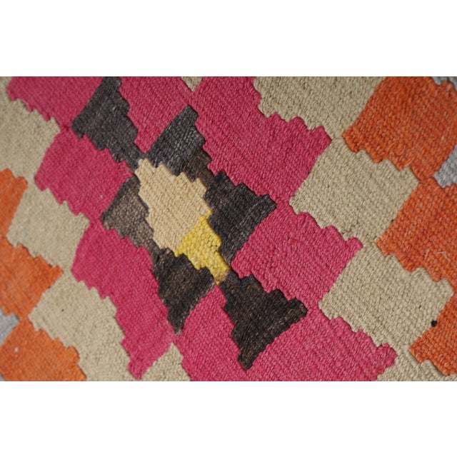 Tan Turkish Pink Kilim Runner 2'6'' X 12'4'' For Sale - Image 8 of 10