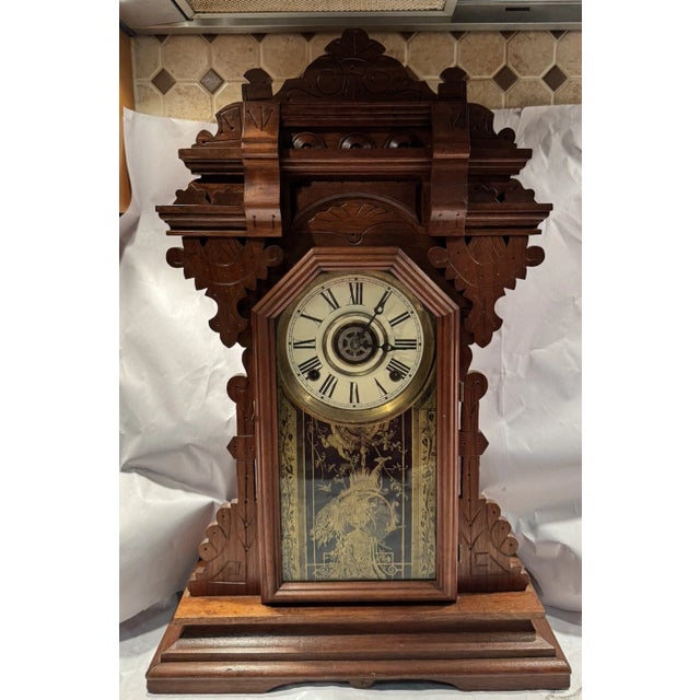 Late 19th Century 19th Century Eastlake Parlor Mantel Clock by Charles Adams For Sale - Image 5 of 11