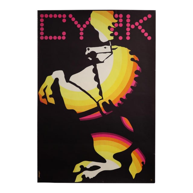 1969 Polish Circus Poster - Cyrk (Rearing Horse) - Janowski For Sale