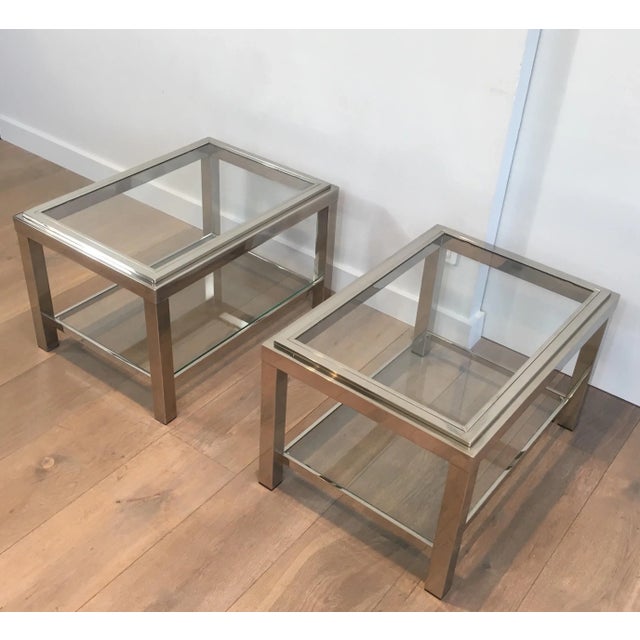 Chrome Side Tables - A Pair For Sale - Image 4 of 12