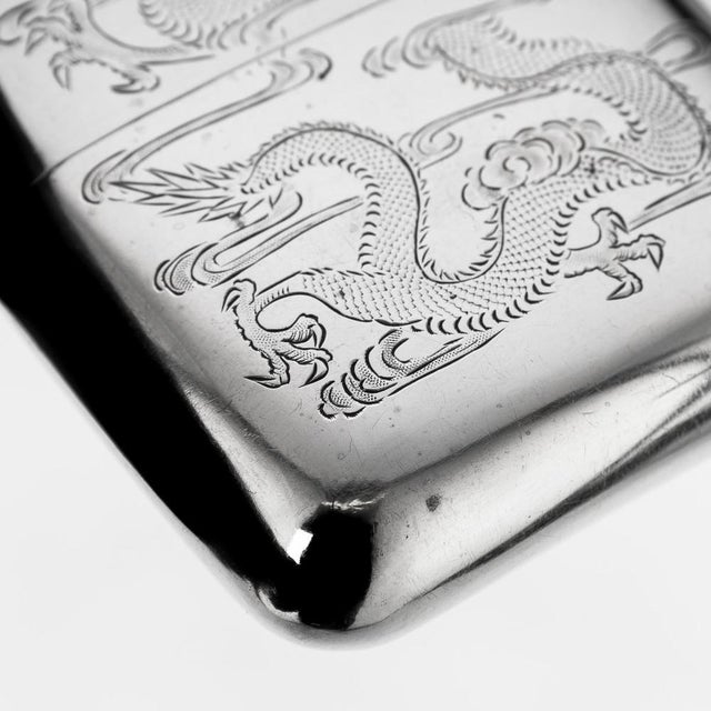 Metal Chinese Silver Hip Flask, Canton, 1920s For Sale - Image 7 of 13
