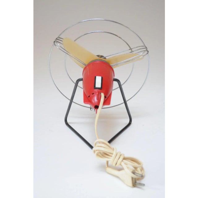 1960s Small Vintage Italian Modern Red Table/Wall-Mounted Fan by Msm Milano For Sale - Image 5 of 12