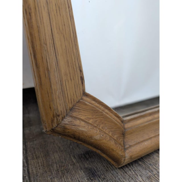Vintage Oak Wooden Framed Mirror For Sale - Image 9 of 11