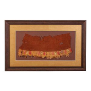 15th Century & Earlier Large Framed Pre-Columbian Woven Textile Fragment from Chimu Chancay Culture