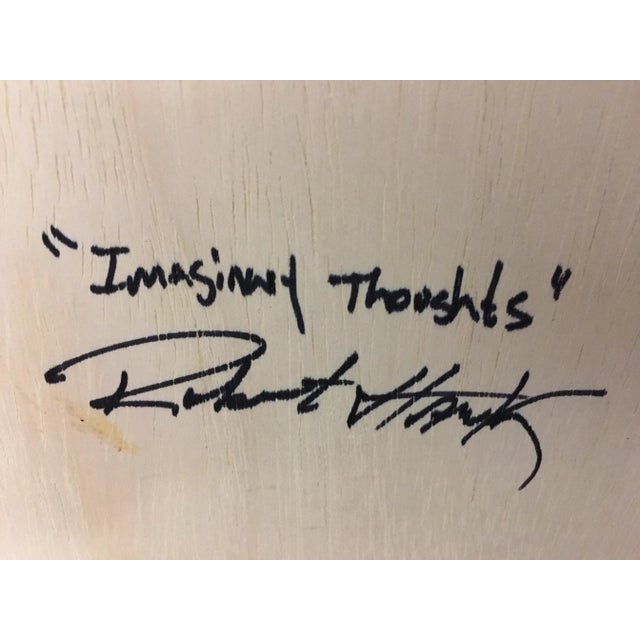 Blue Robert Hawk “Imaginary Thoughts” Mixed Media on Metal For Sale - Image 8 of 9