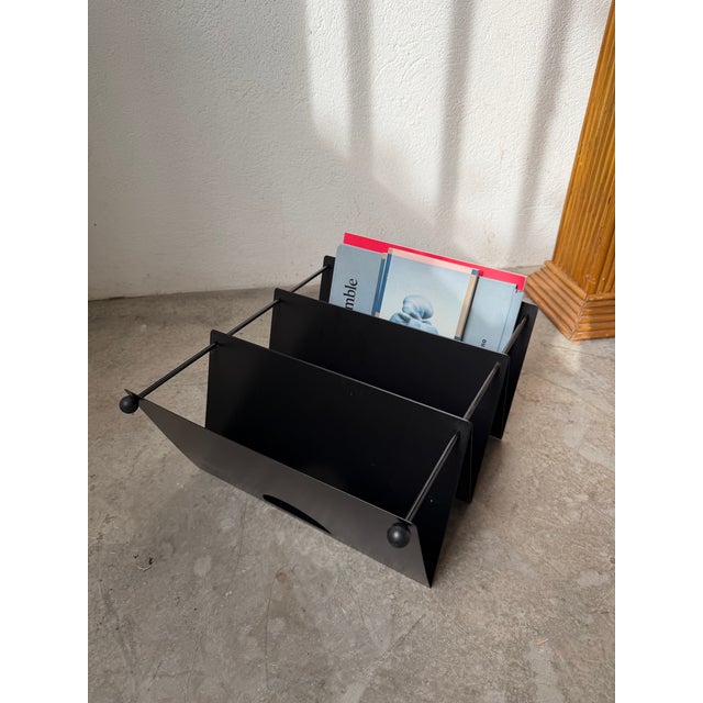Vintage Magazine Rack in Metal, 1980 For Sale - Image 13 of 18