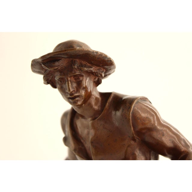 French Antique French Bronze Sculpture, the Sower by Jean Gautherin, 13.25" Tall For Sale - Image 3 of 8