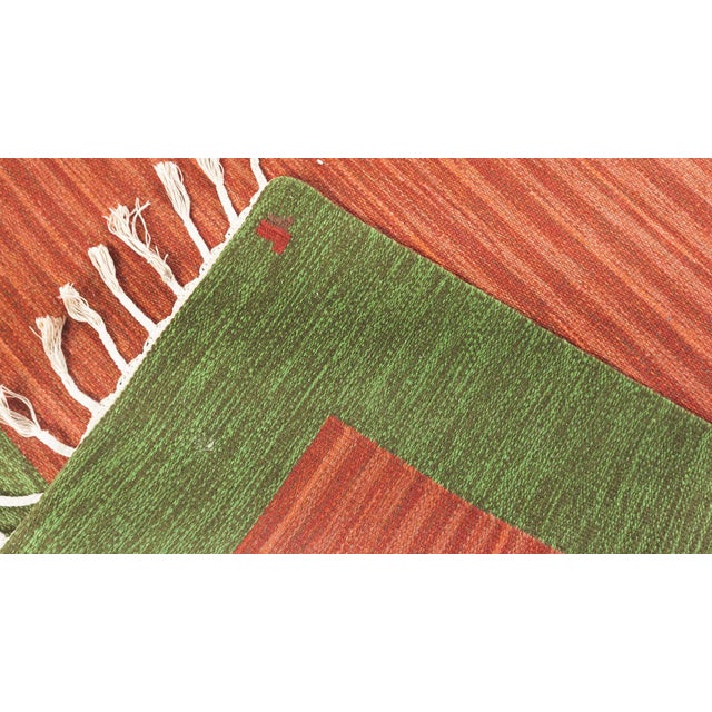 Mid-century Swedish Flat Weave Rug by Erik Lundberg Size: 8'5" × 12'0" (256 × 365 cm) A striking example of mid-century...