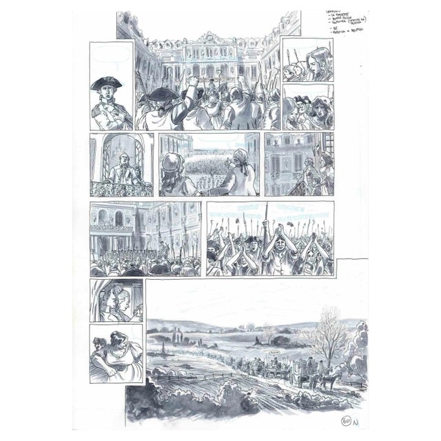 Vincenzo Bizzarri, Departure for Paris, Ink & Watercolor on Paper, 2019 For Sale