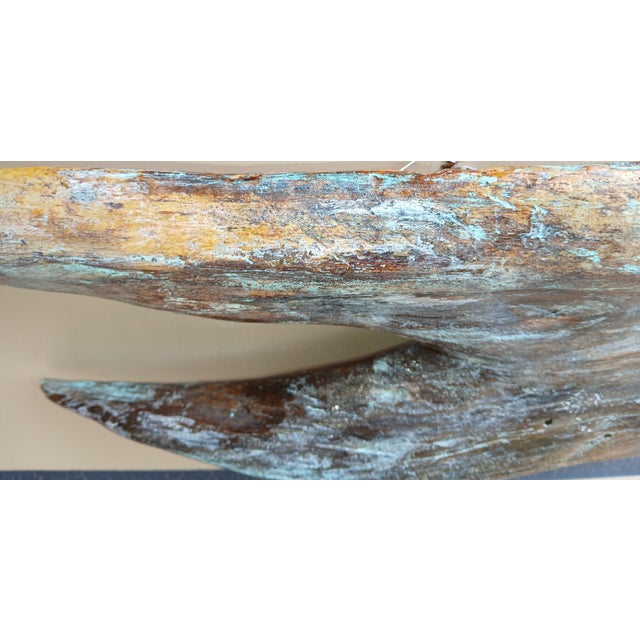 Folk Art Vintage Old Driftwood Painted Folk Art Fish Wall Hanging For Sale - Image 3 of 7