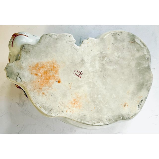 Ceramic Large Japanese Kutani Porcelain Sleeping Cat For Sale - Image 7 of 7