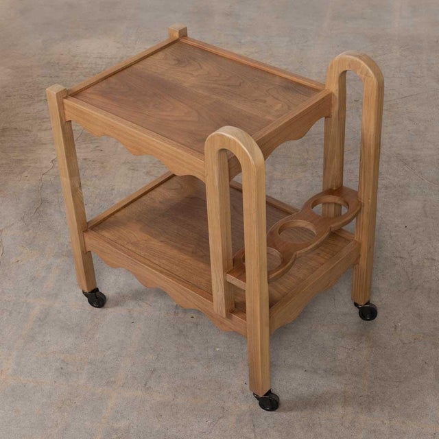 Panoplie Scalloped Bar Cart, Walnut For Sale - Image 9 of 16