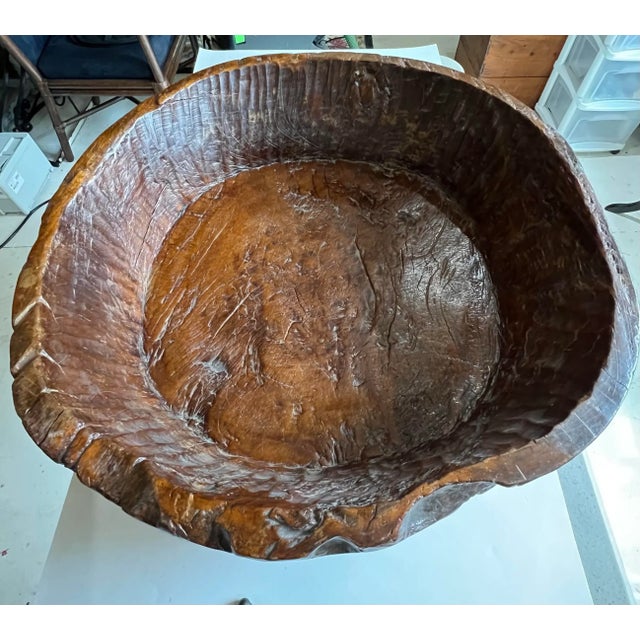 Ancient Carved Wood Bowl From China For Sale - Image 10 of 10