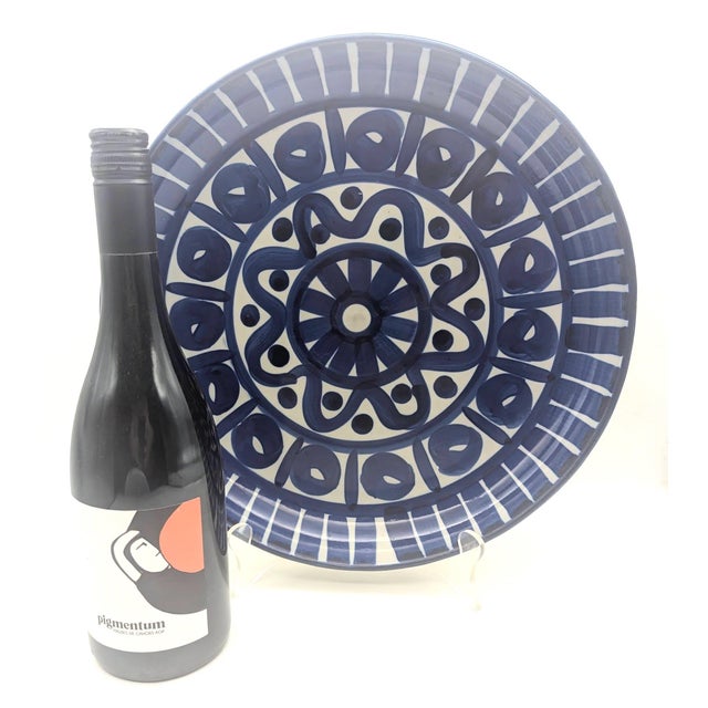 Vintage Dansk "Arabesque" Glazed Stoneware Round Serving Platter For Sale In Miami - Image 6 of 10