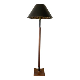 Mid 20th Century Vintage Mid Century Modern Frederick Cooper Teak Wood Floor Lamp For Sale