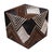 Dark Gray Handmade Chevron Cowhide Leather Ottoman Pouf 18x18x18 in Graphic Statement For Sale - Image 8 of 12