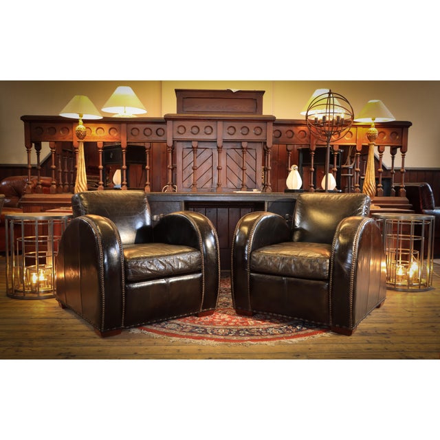 Mid-Century Modern Rockefeller Leather Chairs by Timothy Oulton, 2010s For Sale - Image 3 of 18