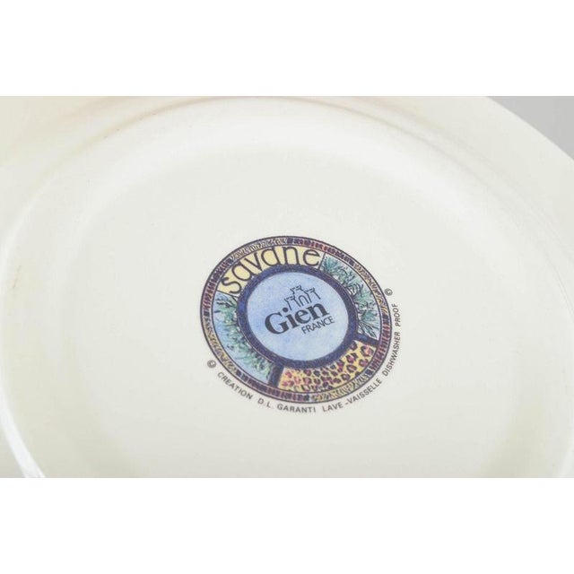 Savane Dinner Plates in Faience from Gien, France, 1980s., Set of 3 For Sale - Image 4 of 5