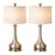 Mid 20th Century Sculptural Neoclassical Brushed Nickel Table Lamps With Linen Shades - a Pair For Sale