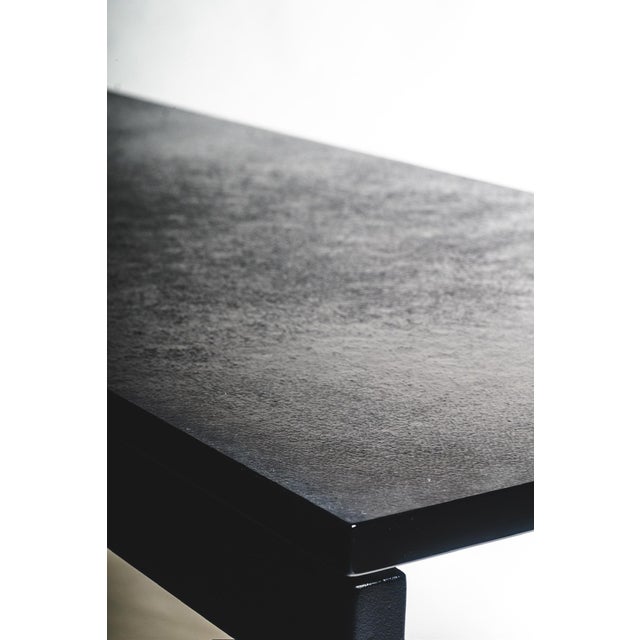 Black Industrial Modern Thick Black & Bronze Cast Glass Coffee Table For Sale - Image 8 of 8