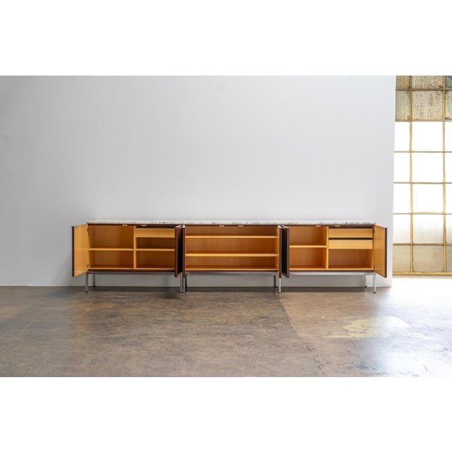 Vintage Sideboards in Indian Rosewood and Carrara Marble by Florence Knoll Bassett for Knoll International, 1960s, Set of 2 For Sale - Image 17 of 18