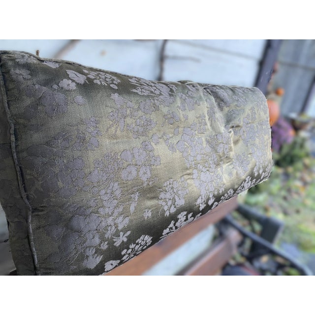 Olive 1970s Golden Olive Brown Floral Jacquard Sofa For Sale - Image 8 of 11