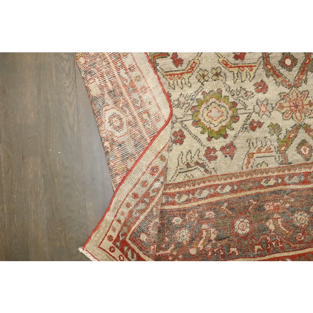 Brown Ivory Antique Zabihi Collection Persian Mahal Rug For Sale - Image 8 of 10