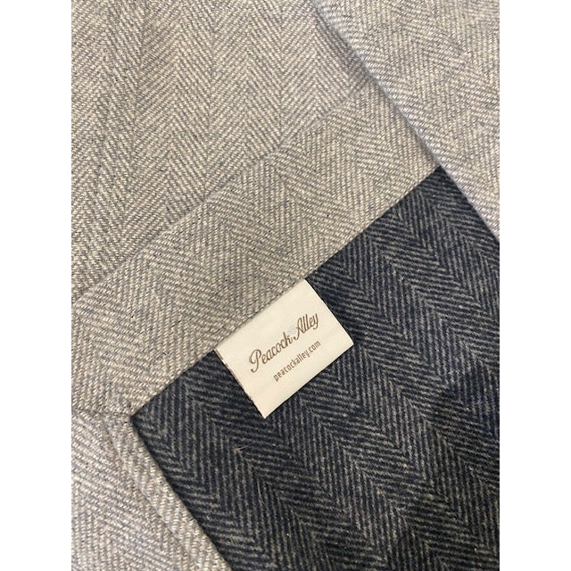Contemporary Gray & Charcoal Peacock Alley Throw For Sale - Image 3 of 3
