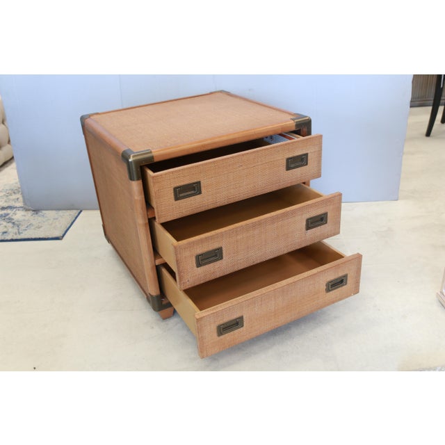 2020s Laguna Sapphire Woven Trunk Bedside Table For Sale - Image 5 of 9