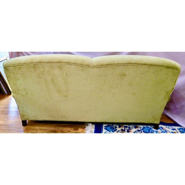 English Lee Industries English Arm Olive Green Velvet Sofa For Sale - Image 3 of 7
