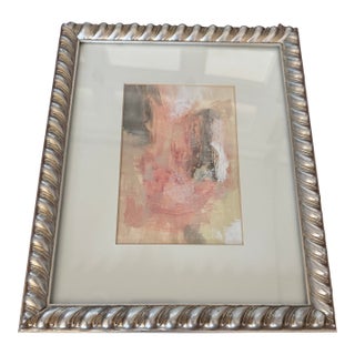 Original Abstract Acrylic Painting on Heavyweight Paper Matted and Framed For Sale