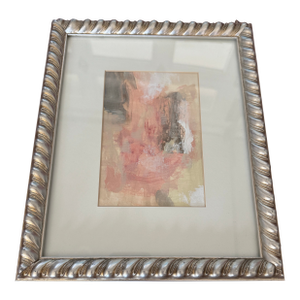 Original Abstract Acrylic Painting on Heavyweight Paper Matted and Framed