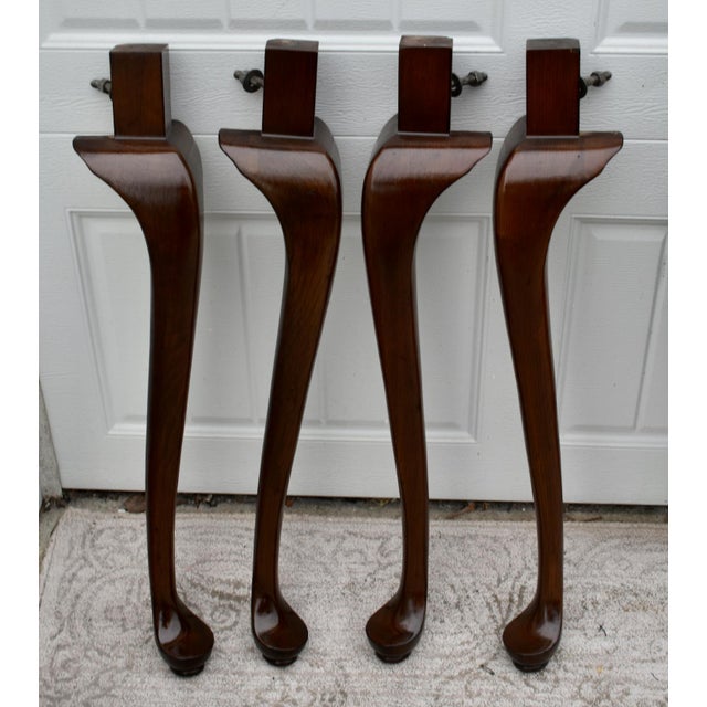 Vintage Ethan Allen Round Queen Anne Style Table - No Leaf For Sale - Image 11 of 12