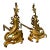 19th C. French Rococo Brass Andirons – A Pair – Gilded Age / European Antique For Sale